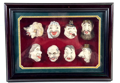 vtg UNUSUAL Bisque Sculptures Thatcher Churchill Fidel Castro Arafat Clinton