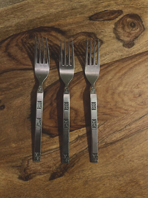 Vintage Reed & Barton Granada Stainless Forks (Set of 3) Japan RDS41 Flatware