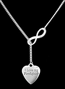 To My Gorgeous Wife Gift Love Knot Necklace Your Firefighter Husband