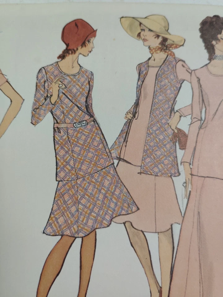 Vogue 7968 Jacket Top Skirt Pants Sewing Pattern Ladies 12 VTG UC Loose Princess - Image 4 of 4