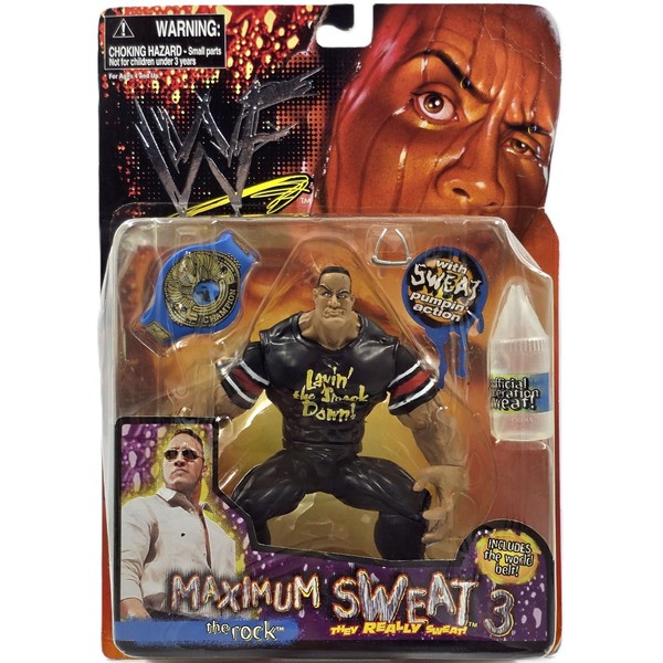 The Rock Figure Maximum Sweat 3 Wwf Wwe Jakks Pacific Wrestling Peoples Champion-image