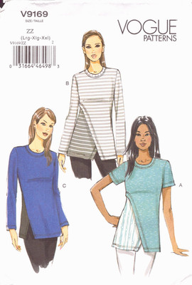 Vogue 9169 ~ Misses Pullover Top Has Neckband, Seam Detail Variations L-XL-XXL