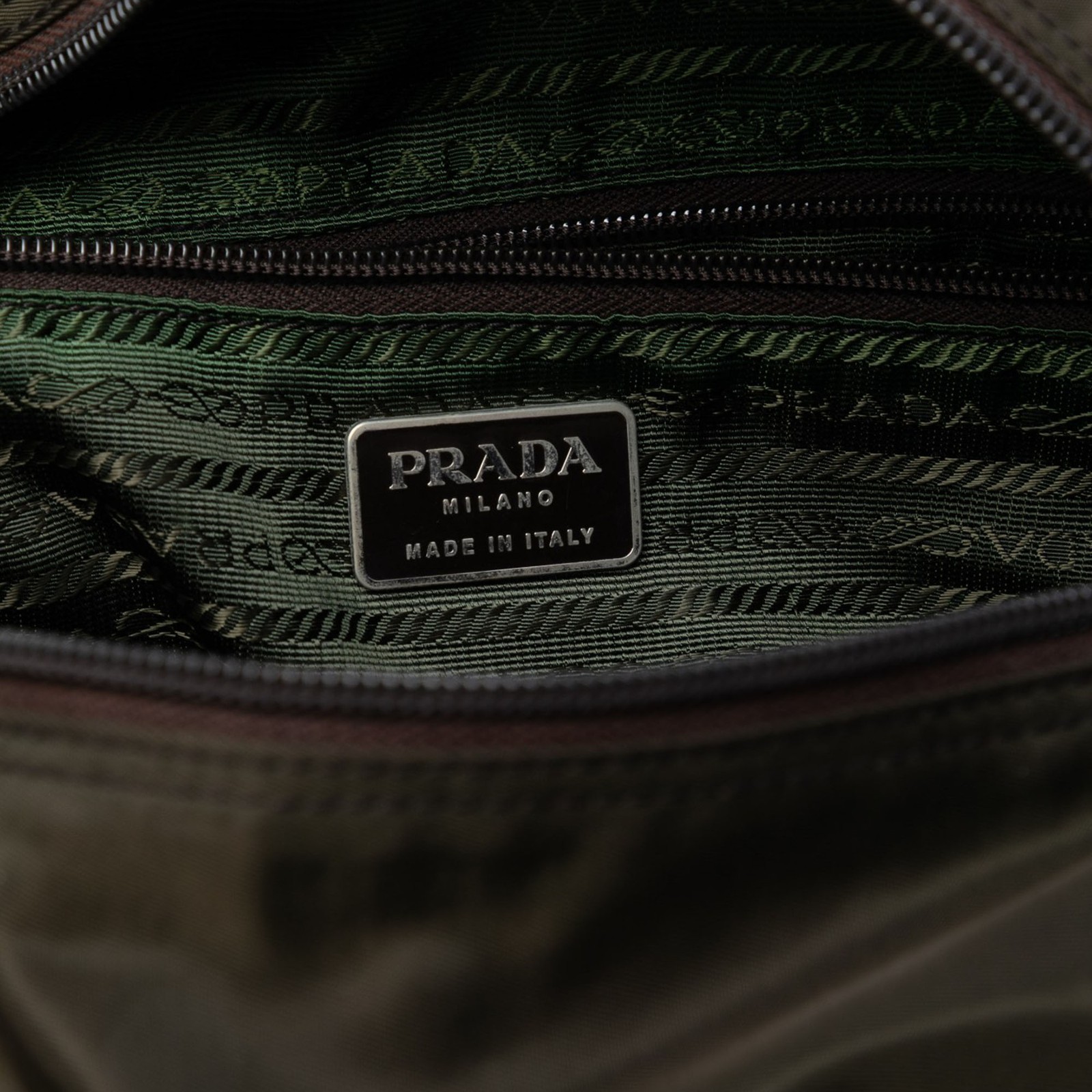 Authenticated Prada Tessuto Tote Dark Green Nylon Fabric thumbnail 5