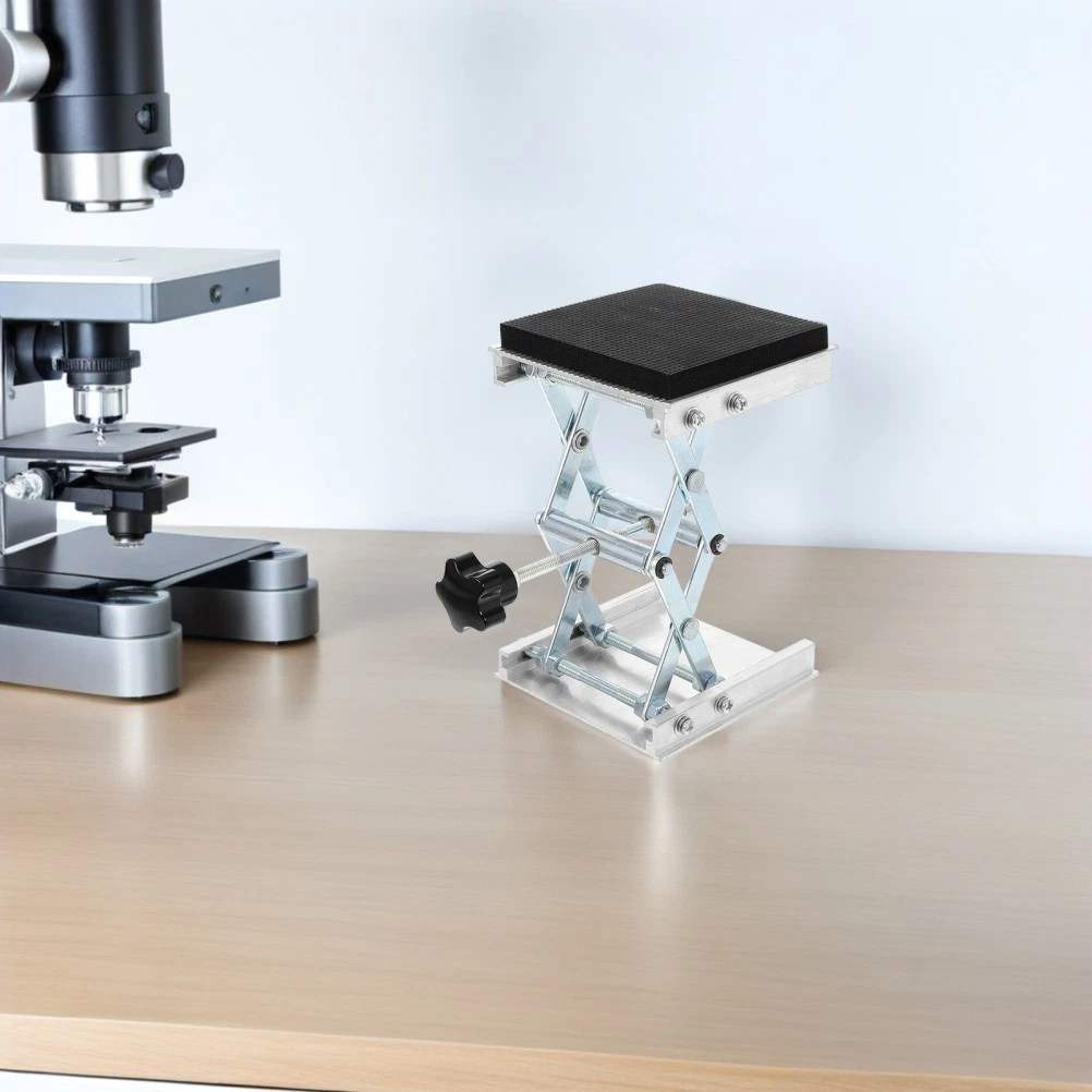 Plataforma elevadora de gato de laboratorio de acero inoxidable soporte ajustable plateado