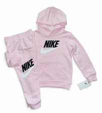  New Nike Pink Logo Hoodie And Joggers Set Girls Size 4