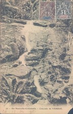 New Caledonia 1905 Yahoue Waterfall Postcard 4c+1c to France