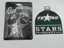 Texas Stars AHL Hockey accessories lot of 2 Sticker and Star Auto Emblem NEW