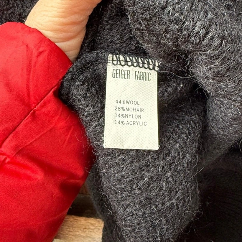 Винтажный черный шерсти мохера золото вышивка GEIGER Австрия размер 50 xxl 2xl свитер - Изображение 4 из 4