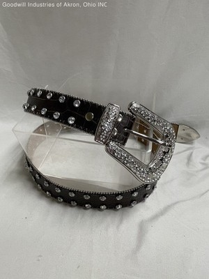 Western Bling Rhinestone Studded Faux Croc Bonded Leather  display picture 1