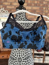 Ruby Ribbon Blue Floral Dana Demiette Heritage Bra 34 Style 1801
