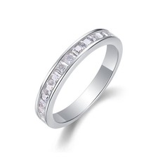 2mm Round Cut Moissanite Eternity Band Engagement Ring 925 Silver All SIZE 56789
