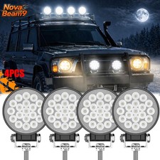 4pcs 4.3inch Round Led Work Lights White Driving Offroad Fog Lamp Atv Suv Truck