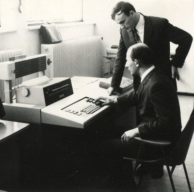 Vintage Photo IBM 1130 Mainframe Computer  IT Engineers Scientists Computing