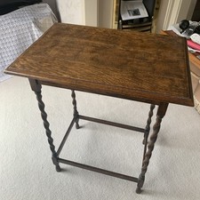 Antique Occasional Side Table with Barely Twist Legs Victorian 