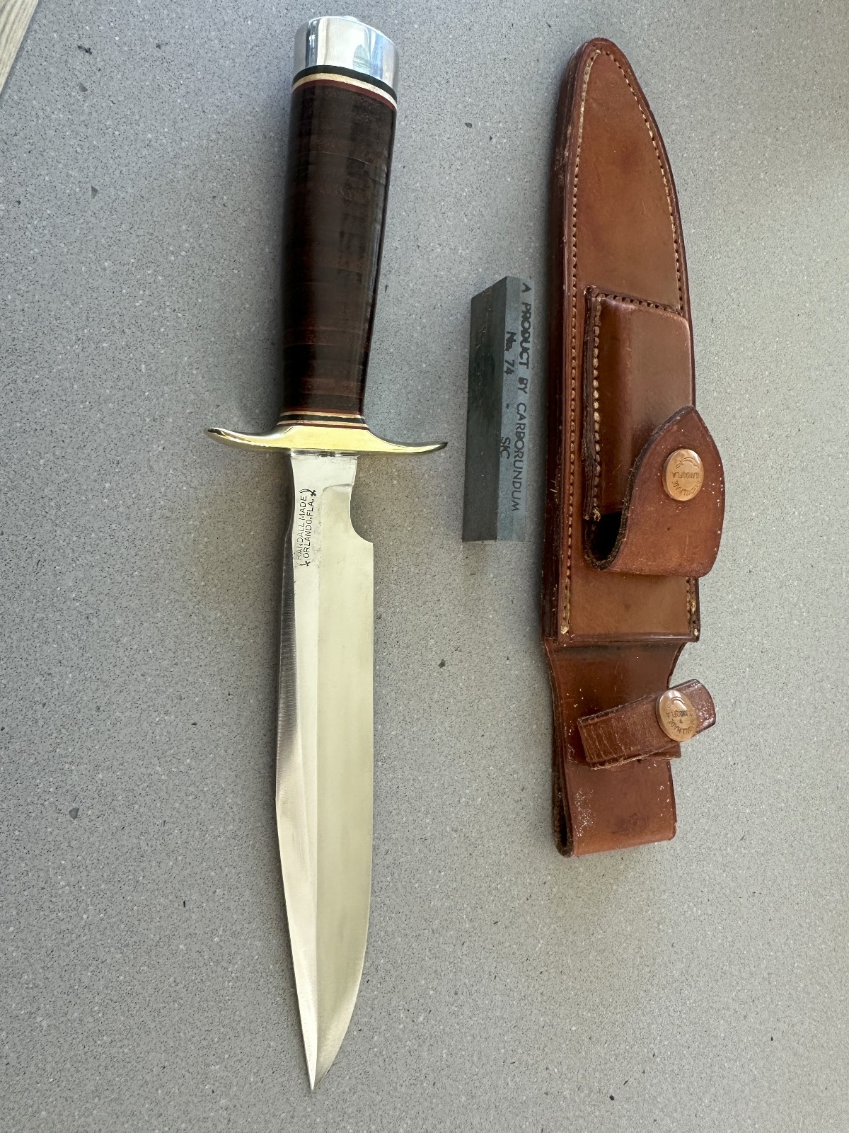 1950s Randall Made Knives Model 1 – Orlando, Fla. – Original Sheath & Stone