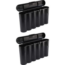 2 Black 18650  CR123A 6 Battery Holder Storage Case for 18650 Batteries