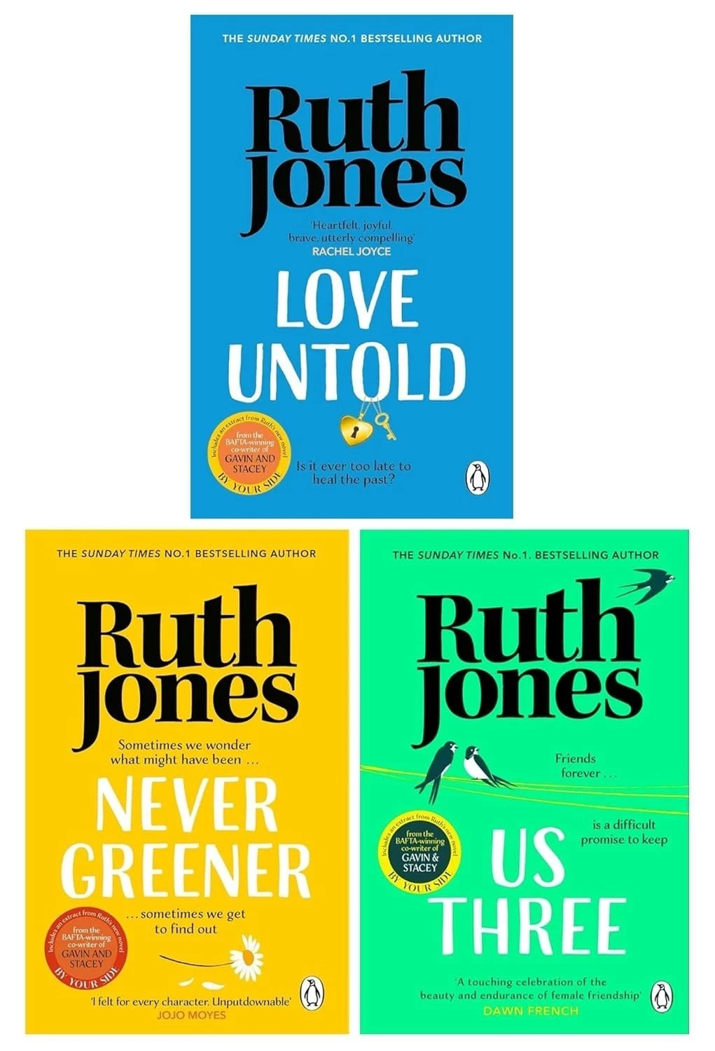 Ruth Jones Collection 3 Books Set Never Greener, Us Three, Love Untold