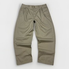 LL Bean Double L Chino Pants Mens 35x29 Khaki Pleated USA Made Cotton