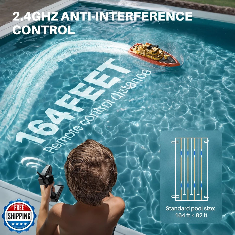 SYMA Remote Control Boat, Big RC Boat Firefighter for Kids 8-12 with 40 Mins - Image 4 of 4