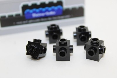Lego (c) 5x Snoter Konverter - 1x1 - schwarz - 4733 - 4 Noppen seitl.-