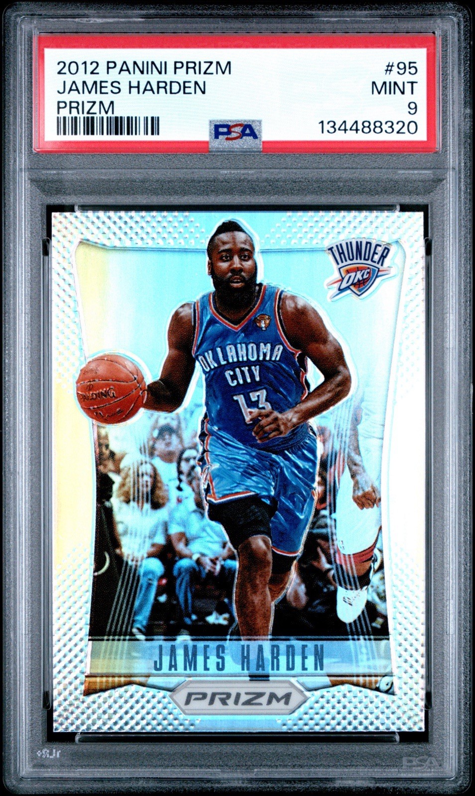 2012-13 Prizm Basketball JAMES HARDEN SILVER PRIZM PSA 9 #95 THUNDER