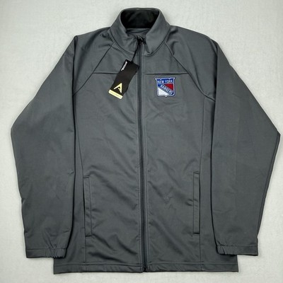 New Antigua New York Rangers Jacket Men s Medium Gray Full Zip Pockets NHL