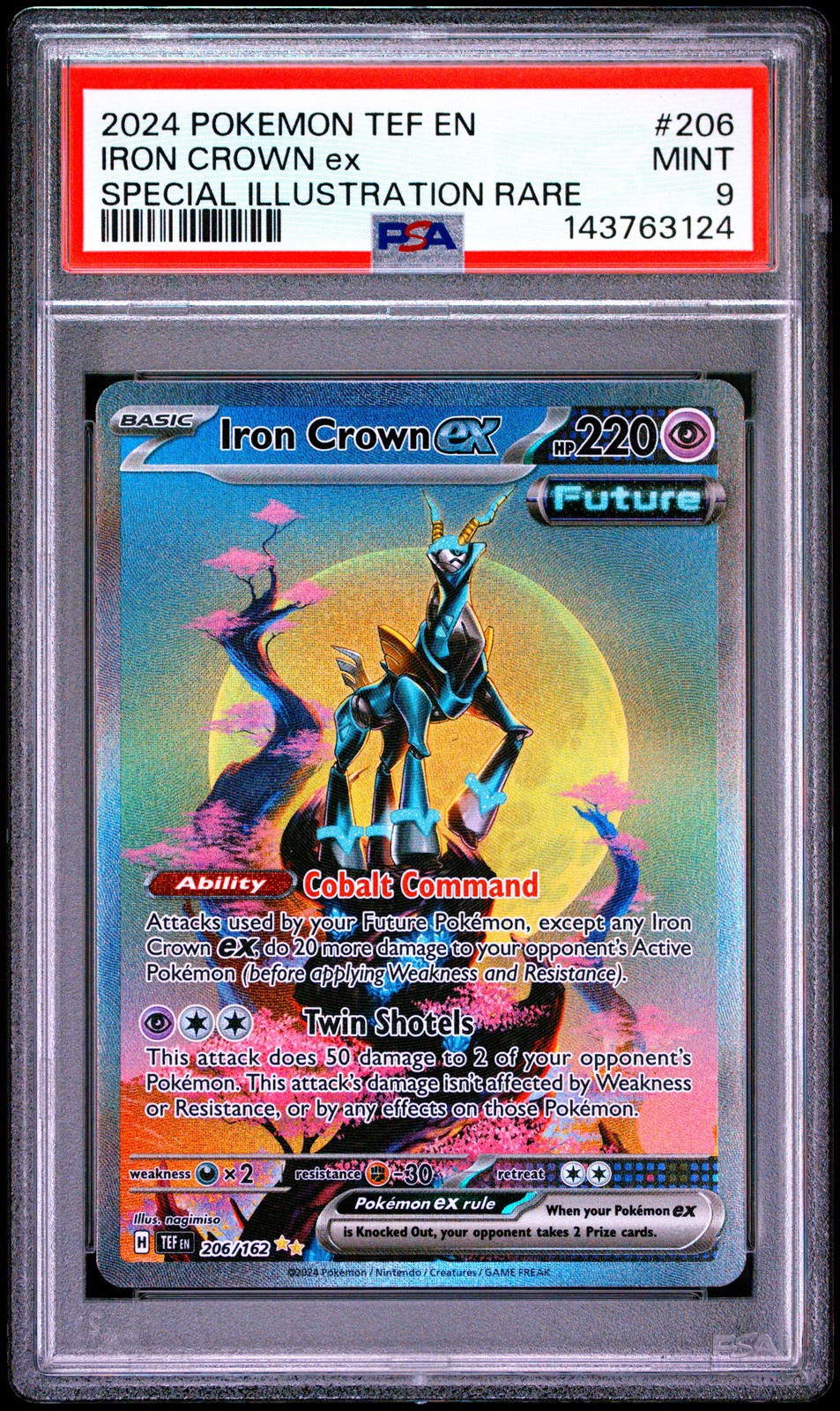 Iron Crown EX 206/162 Special Illustration Rare Pokemon PSA 9 *124