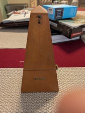 Working Vintage Wood SETH THOMAS Metronome Music Piano Windup w/front cover