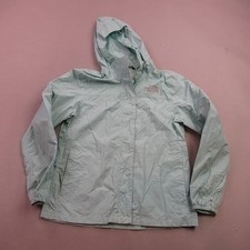 North Face Jacket Girls Large 14/16 Long Sleeve Hooded Lightweight Hyvent Green