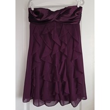 Xscape by Joanna Chen Strapless Ruffle Dress Plum Purple Size 12
