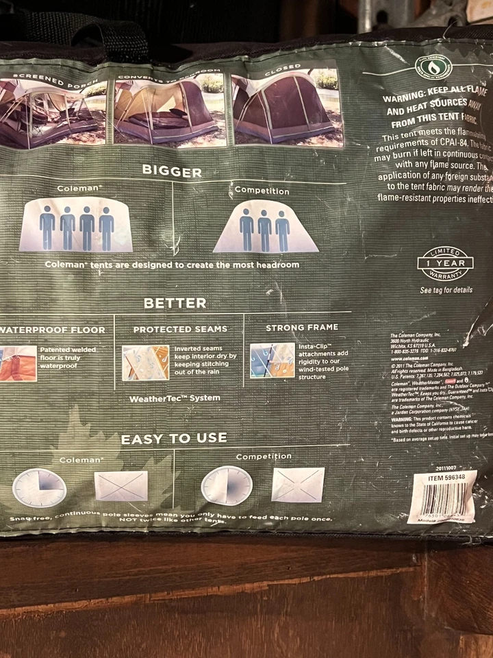 Coleman WeatherMaster 10 Person Tent Used In Carrying Bag - Image 3 of 4