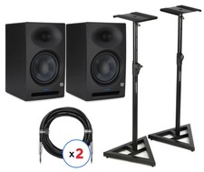PreSonus Eris Studio 8 8-inch Powered Studio Monitors with Stands and Cables