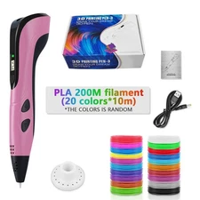 New Style 3D Printing Pen Set for Kids with PLA Filament Power Supply Travel Cas