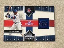 2005 Donruss Champions SAMMY SOSA Jersey Button Relic 14/15 Chicago Cubs