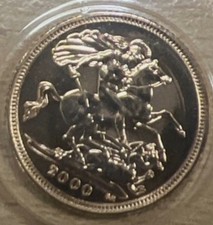 2000 Millennium key date Sovereign 22k gold bullion coin 4g
