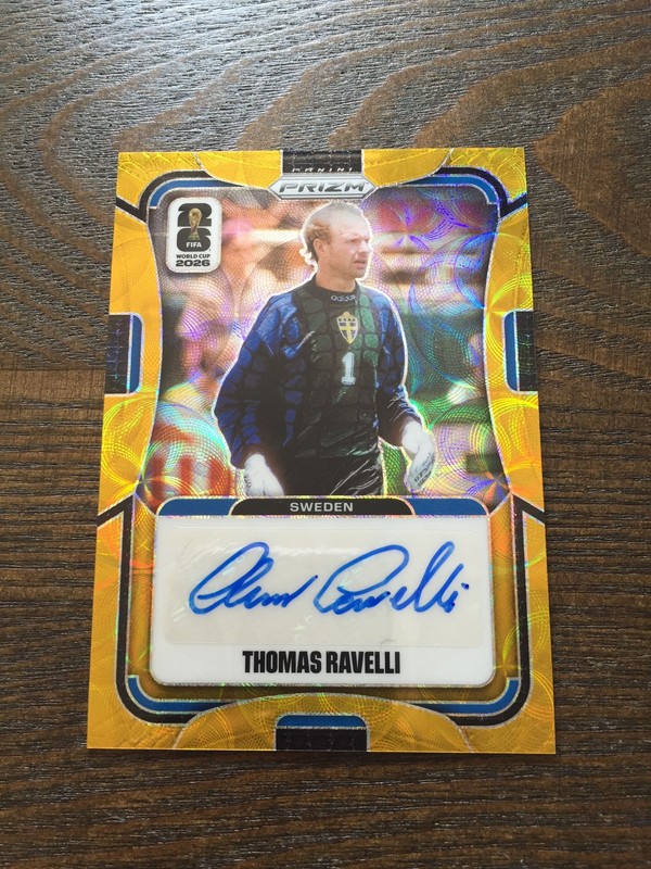 2026 Panini Prizm FIFA World Cup Thomas Ravelli Sweden Gold Auto /10