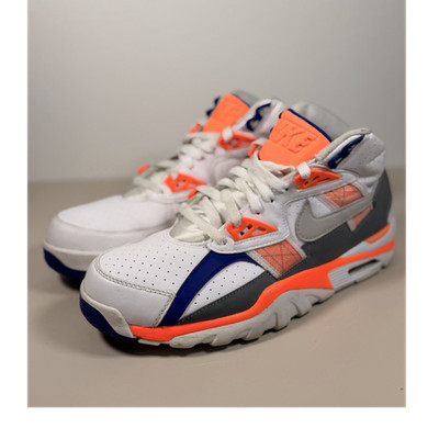 Nike Air Men's Low Top Colorblock Lace Up Sneakers White Gray Orange Blue