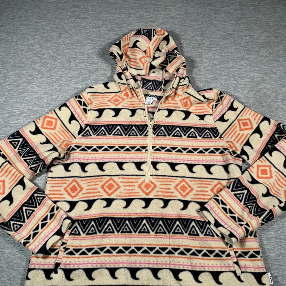 Sudadera con Capucha O'Neill Mujer Grande Beige Azteca Polar Cuarto Cremallera Pullover Surf Tribal Foto 2 de 4