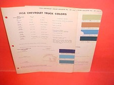 1958 CHEVROLET CHEVY PICKUP TRUCK APACHE CAMEO SUBURBAN PANEL STAKE PAINT CHIPS