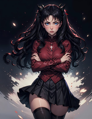 Fate Stay Night Rin Tohsaka full artwork waifu anime print #31