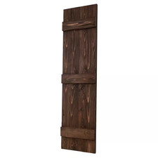 14 In. X 72 In. Board and Batten Traditional Shutters Pair Coffee Brown