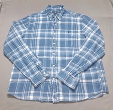   Polo Ralph Lauren Mens XL Button Down Shirt Blue White Plaid Long Sleeve Classi