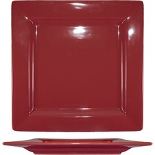 Vajilla International EL10RH 10 3/4 pulgadas Elite Harvest Red Square