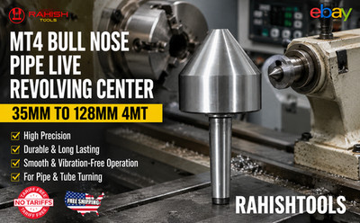 Milling Lathe Machine MT4 Bull Nose Pipe Live Revolving Center 35mm TO 128mm 4MT