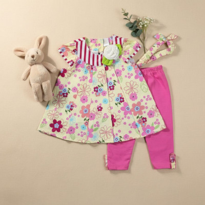 New Carter s Baby girl outfit set Top Leggings matching headband size 12 months 