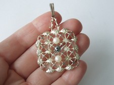 Pendentif Argent 925 Kollmar & Jourdan Perles Artistiques Moderniste 7,1 G/