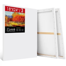 ESRICH Stretched Canvas for Painting 18x24 Inch, 3Pack Large Canvas for