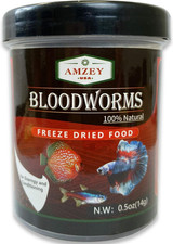 Natural Freeze-Dried Blood Worms 0.5 Oz - Premium Aquarium Fish Food