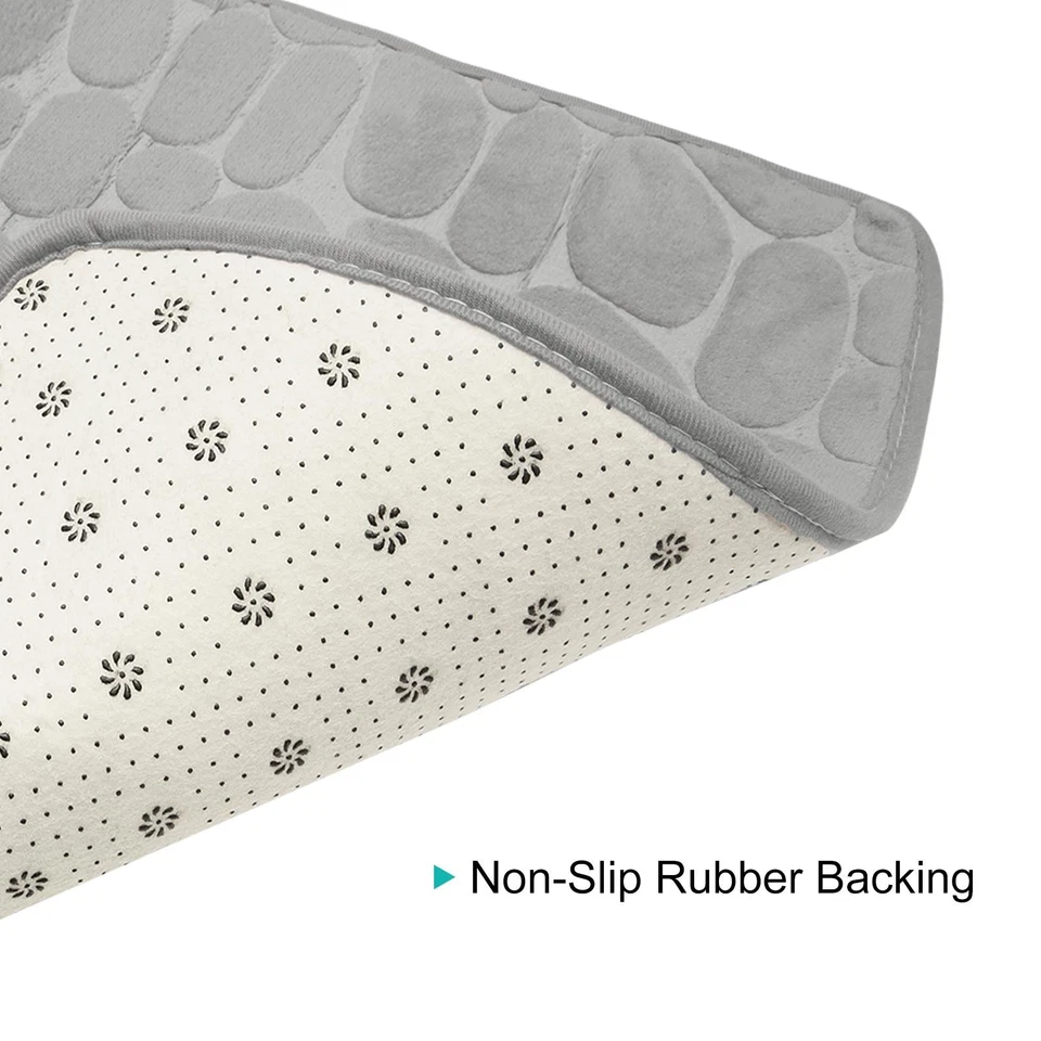 Alfombra de baño de espuma viscoelástica coral polar alfombra de ducha de baño 2 piezas-gris 60x40 cm/80x50 cm Foto 4 de 4