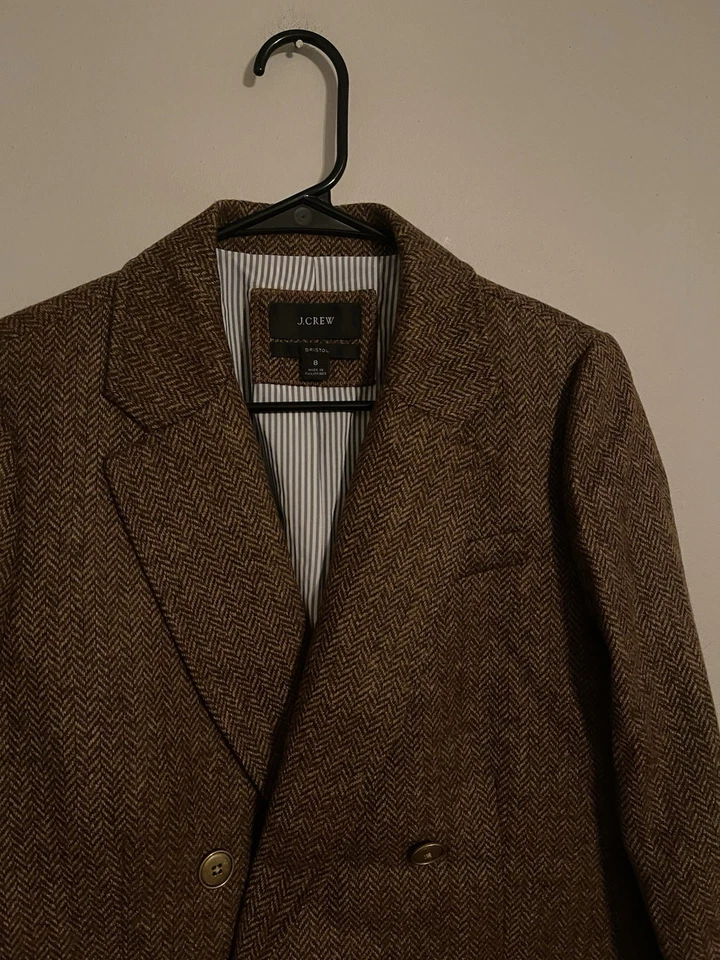 Blazer J.Crew Bristol avellana lana inglesa espiga marrón BA441 - Para mujer 8 Foto 2 de 4